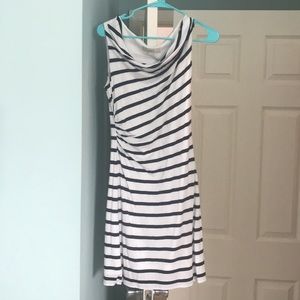 Loft navy striped dress